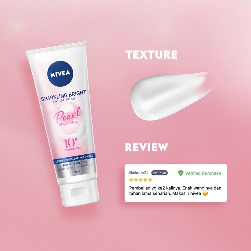 `ღ´ PHINKL `ღ´ ⓝⓘⓥⓔⓐ Nivea Facial Foam Sparkling pembersih wajah face wash sabun cuci muka mencerahkan memutihkan