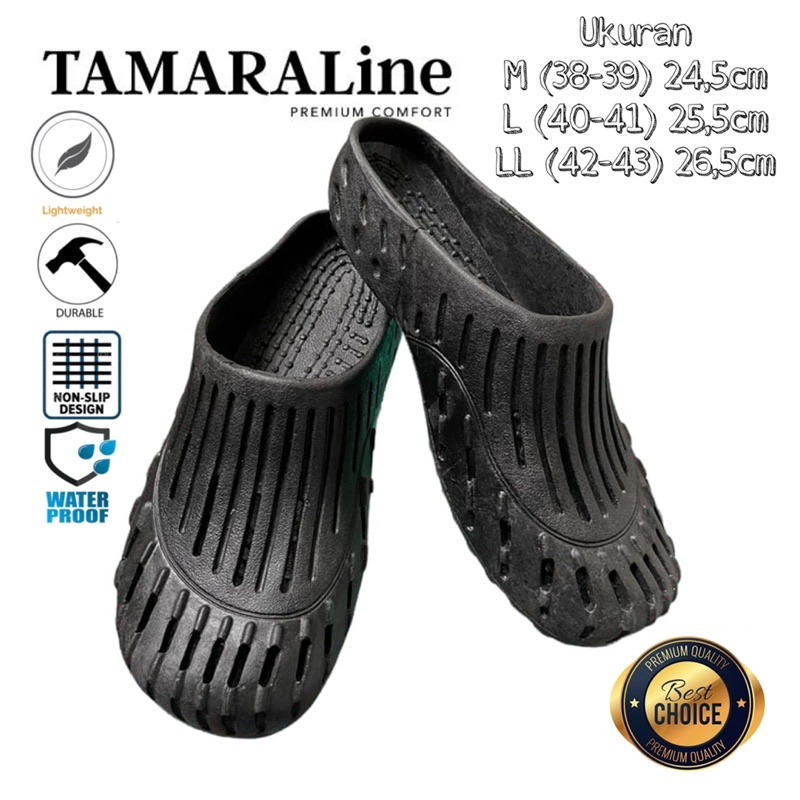 Sepatu Sandal Selop Slide Slip on Karet Pria Dewasa / Remaja - TAMARALINE 178 / Bahan Premium Lentur Empuk Ringan Kuat Anti Slip Anti Air / Model Sporty Santai Rumah Kerja Outdoor Kamar Mandi  Murah Original