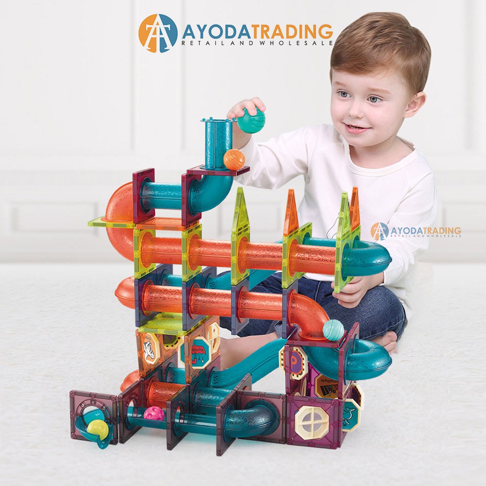 Magnetic Building Blocks Nukied Marble Run 101pcs