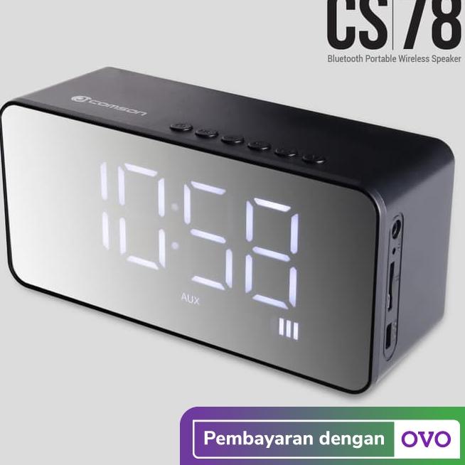 ☂ Comson CS78 Speaker Portable Bluetooth dengan Alarm dan Jam Digital ☆