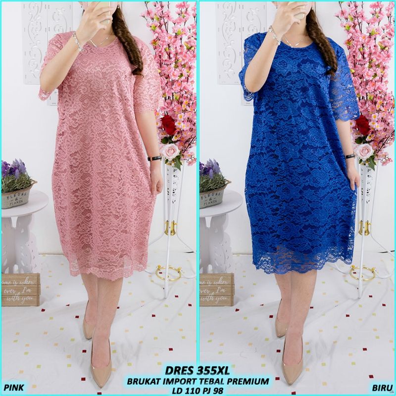 Dress Party Brukat JUMBO/ld 110 (ada 14 warna)