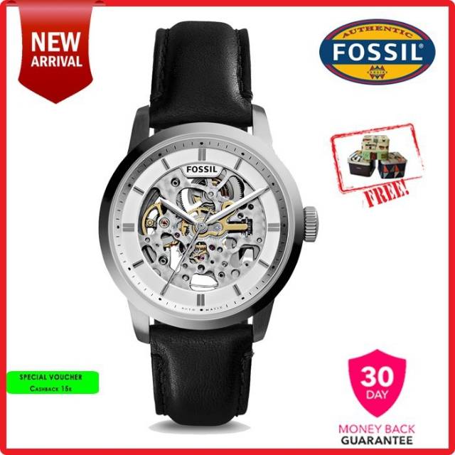 Fossil Townsman Automatic White ME3085 ME3085P - Jam Tangan Pria + Tin Box Original