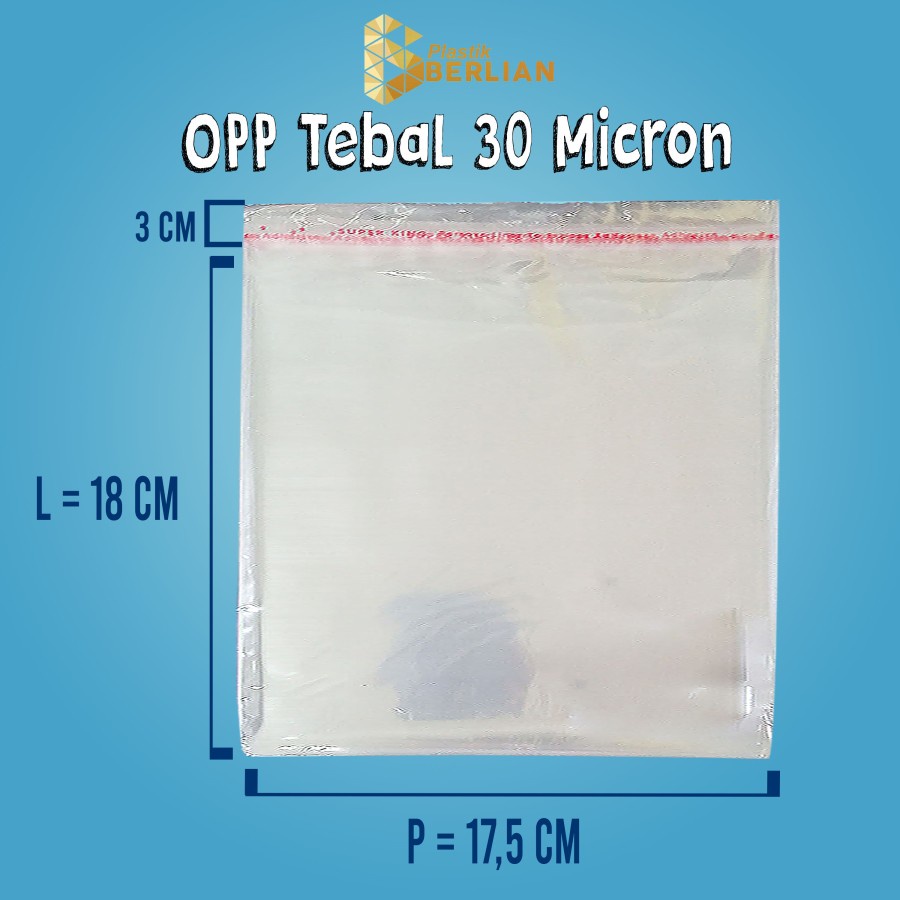 

17,5 X 18 cm Plastik OPP TEBAL 30 MICRON (100 lbr)