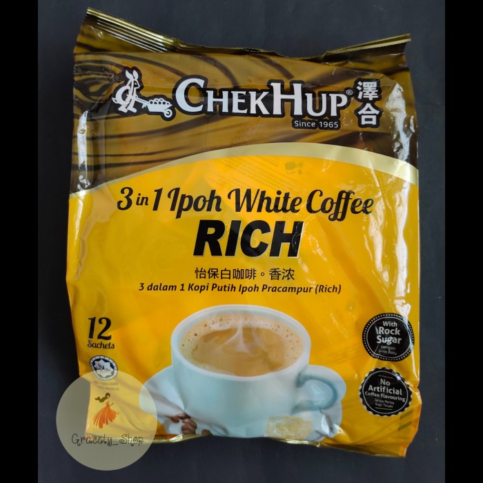 

PROMO Chek Hup 3in1 Ipoh White Coffee King 480gr (12sachet x 40gr)