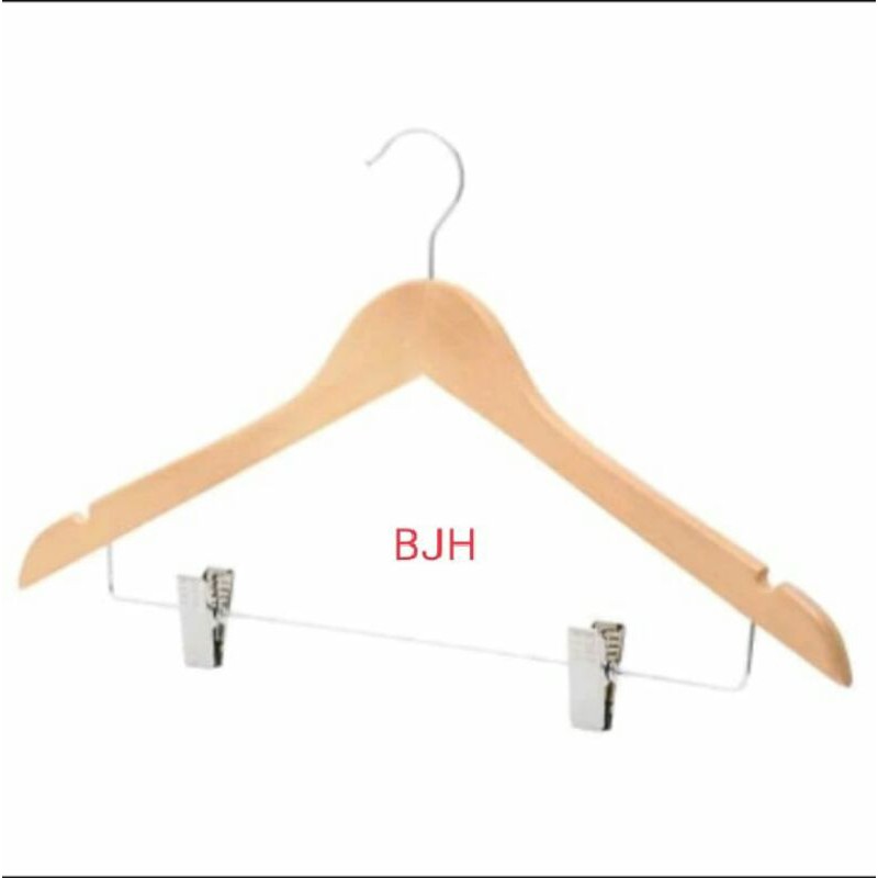 Hanger kayu jepit(SEGITIGA) premium