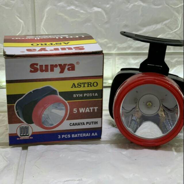 SENTER KEPALA BATERAI 5watt SURYA ASTRO SYH P051A