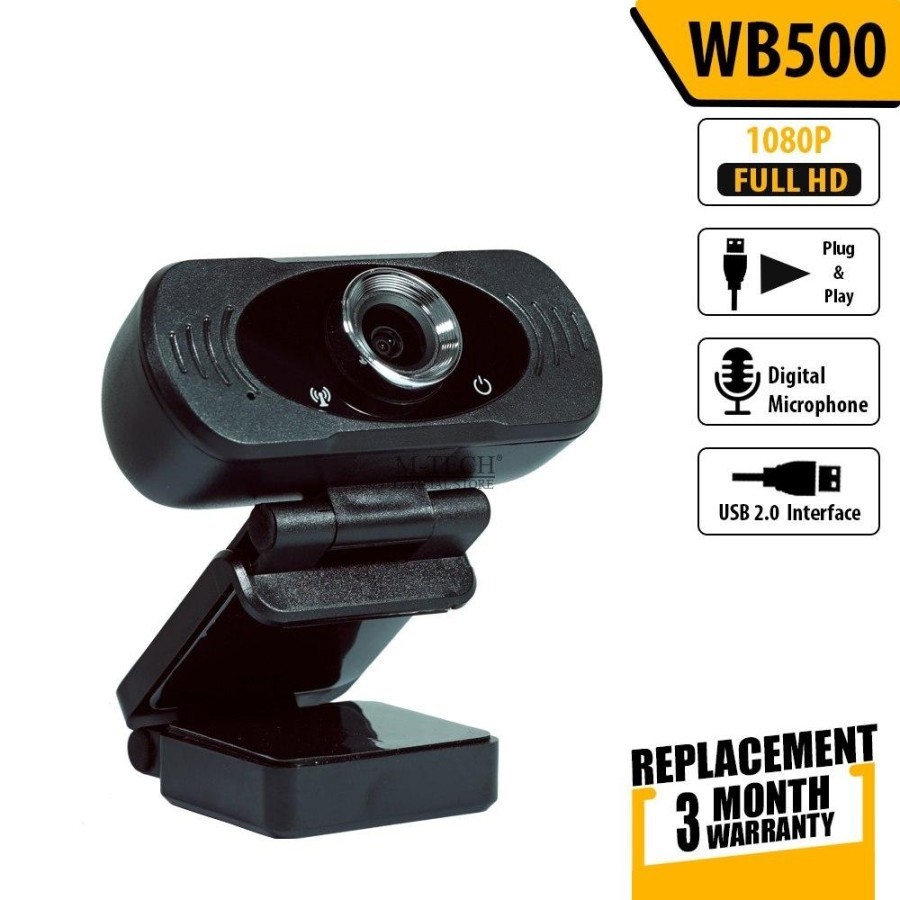 M-TECH ORIGINAL Webcam WB500 Web Camera 1080P Full HD With Microphone