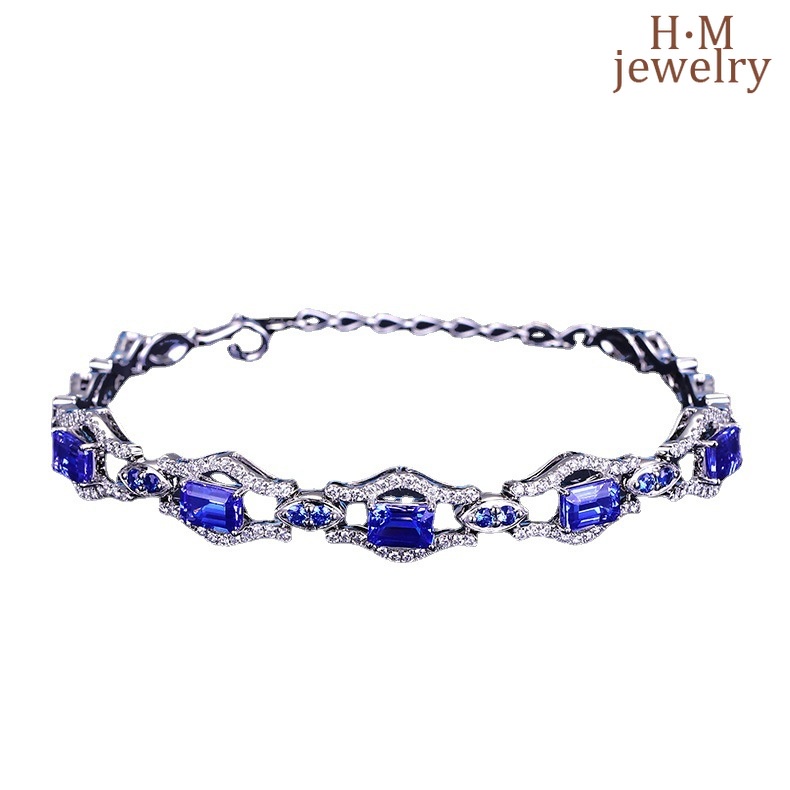 Gelang Tangan Batu Sapphire Turin Eye Tanzanite Berwarna Untuk Wanita