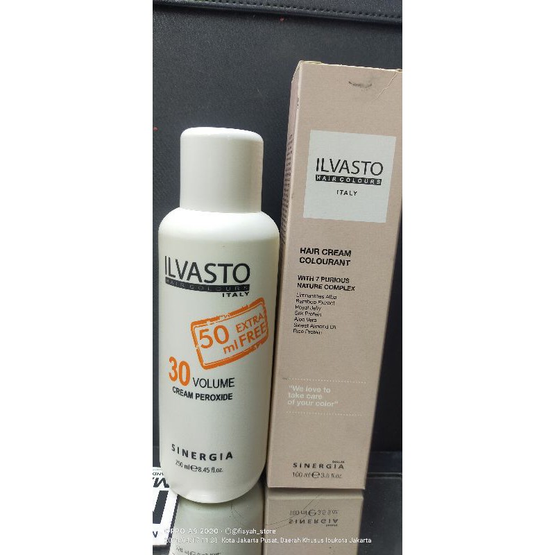 Paket pewarna rambut / color + peroxide (oxidant) Ilvasto