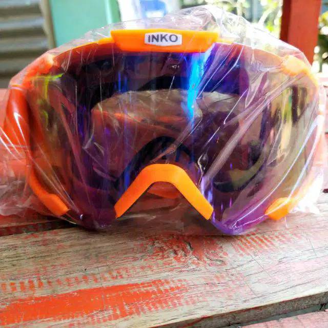 Kaca google cross || Kaca gogle Cross 100% original INKO Orange Pelangi