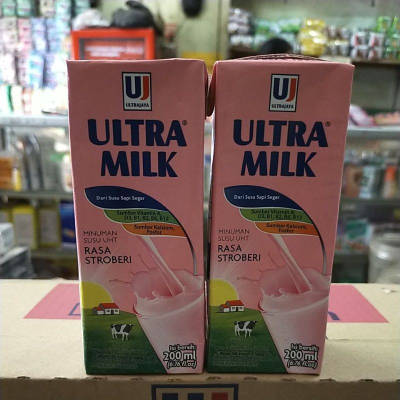 

Susu ultra stroberi 200 ml isi 10 pcs
