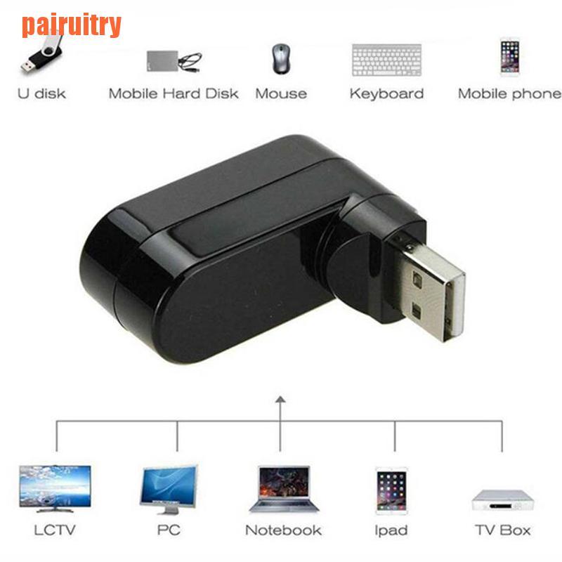 Adapter Splitter 3 port Usb 2.0 Kecepatan Tinggi Dapat Diputar