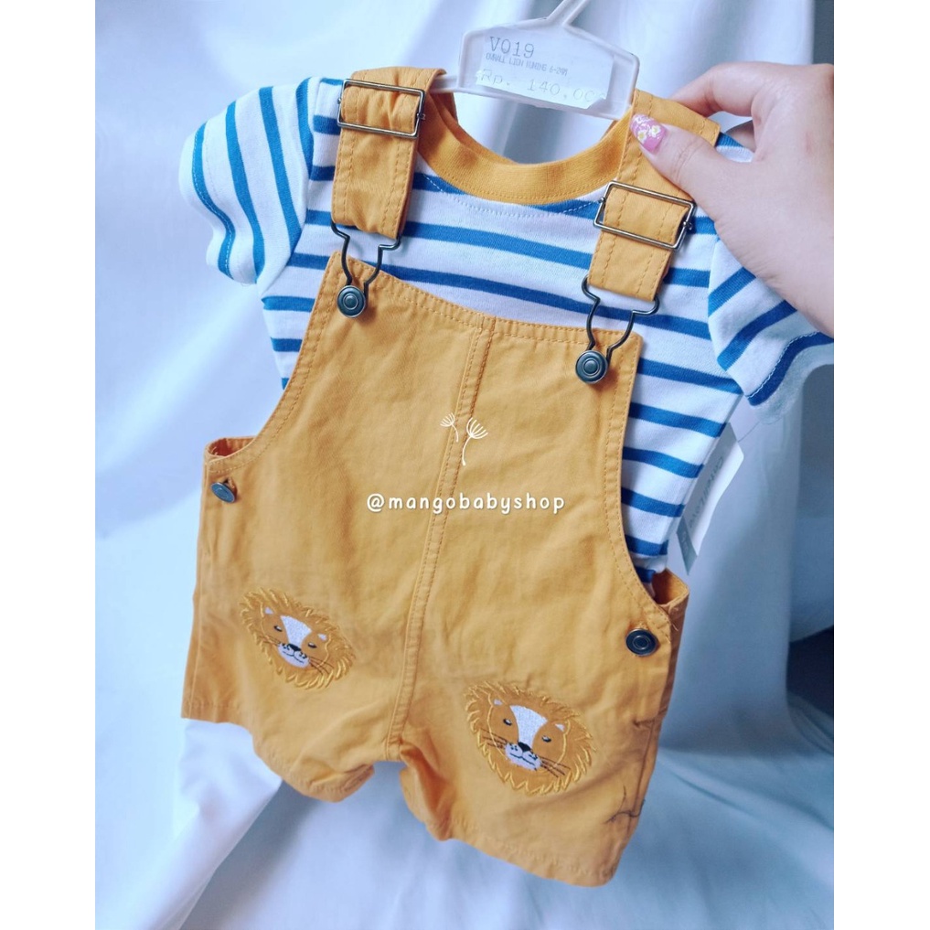 OVERALL ANAK KIDS BEIGE LION CATELL LOVE LUCU