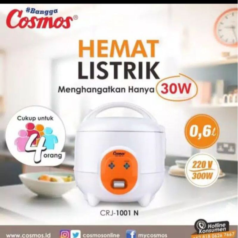 Cosmos Rice Cooker CRJ-1001N 0,6 Ltr  Teflon Low watt