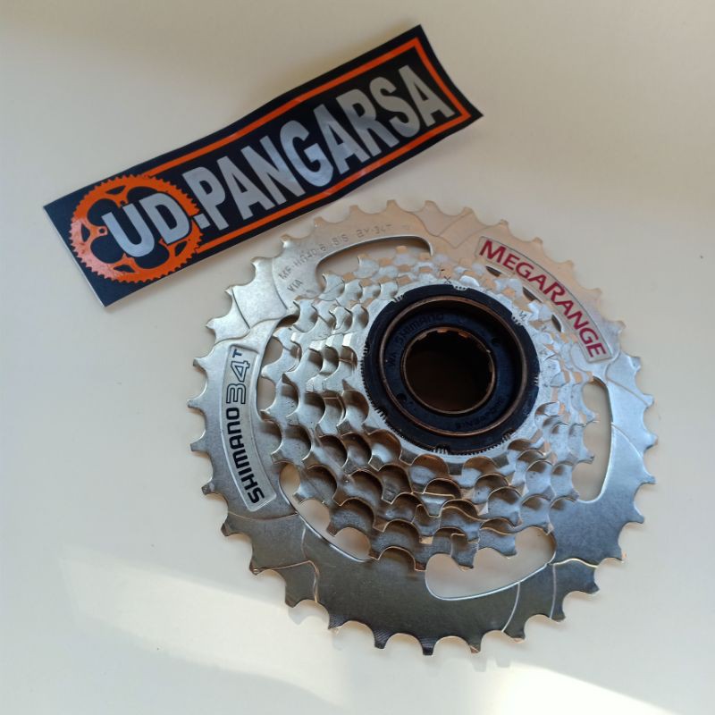 sprocket shimano megarange 6 speed 14 - 34 t silver edition RARE
