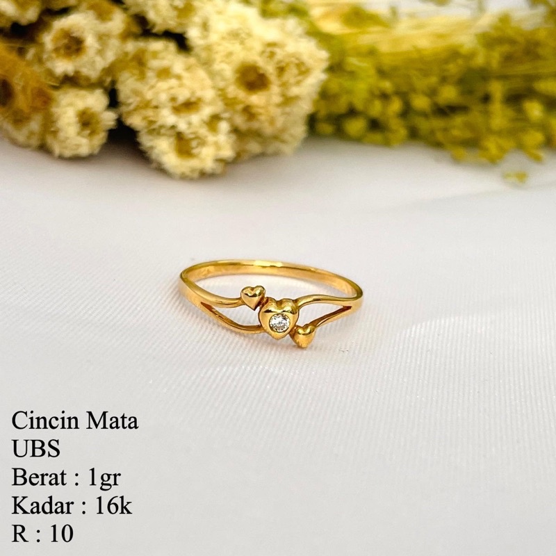 Perhiasan Cincin Emas Korea Love Remaja UBS 16k/700