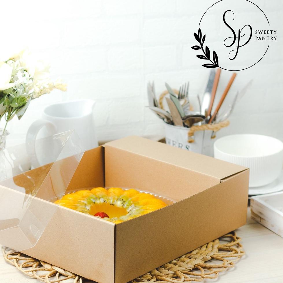 [PRODUK CKFKI] Dus Box Pudding Packaging Kotak kue Puding Sekat Window mika UK 25 DAR