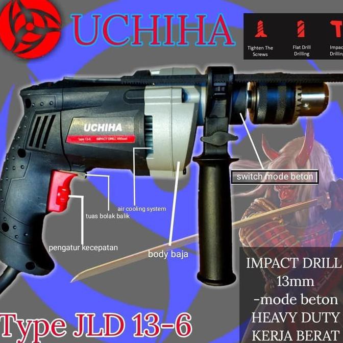 Open Ds] Promo Mesin Bor 13Mm Uchiha Type 13-6 Kayu Tembok Besi Impact Drill