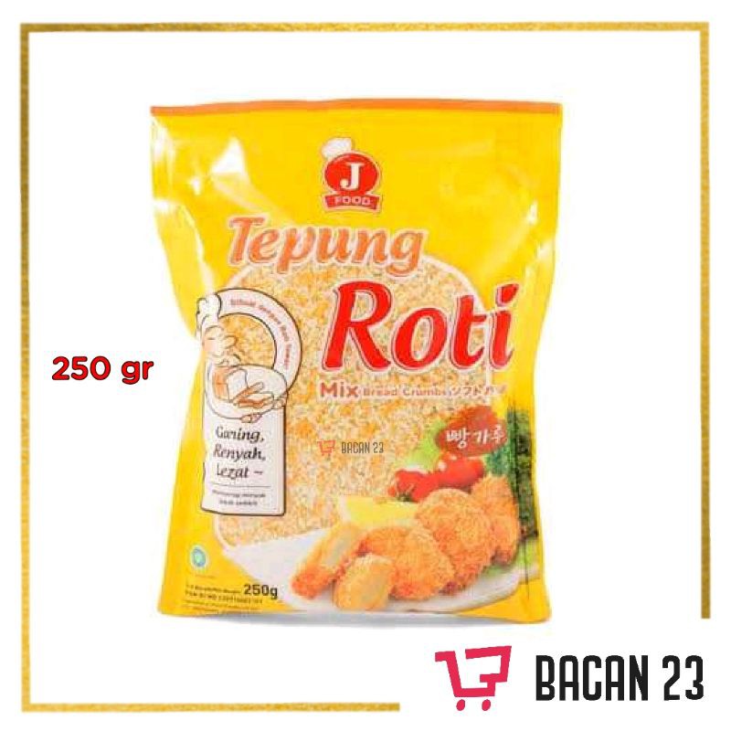 J Food Mix Tepung Roti ( Bread Crumb Kombinasi )  (250gr ) / Tepung Panir / Bacan 23 - Bacan23