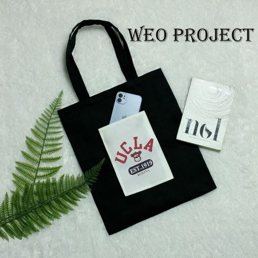 TOTE BAG KANVAS / TOTE BAG HITAM / TOTE BAG LOGO