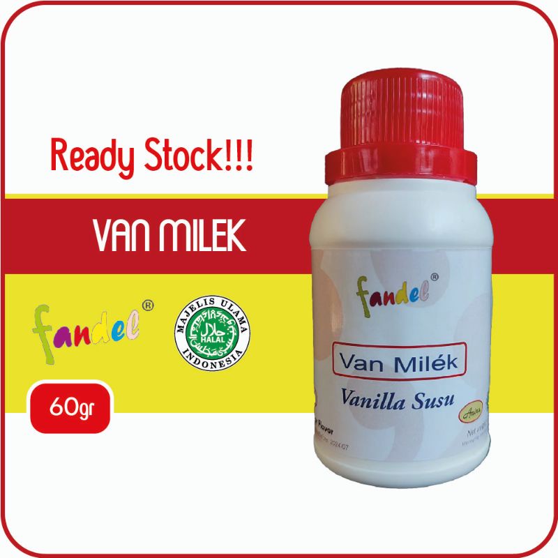 

Van Milek Fandel 60gr Vanilla Susu bubuk Serbuk Bahan Kue