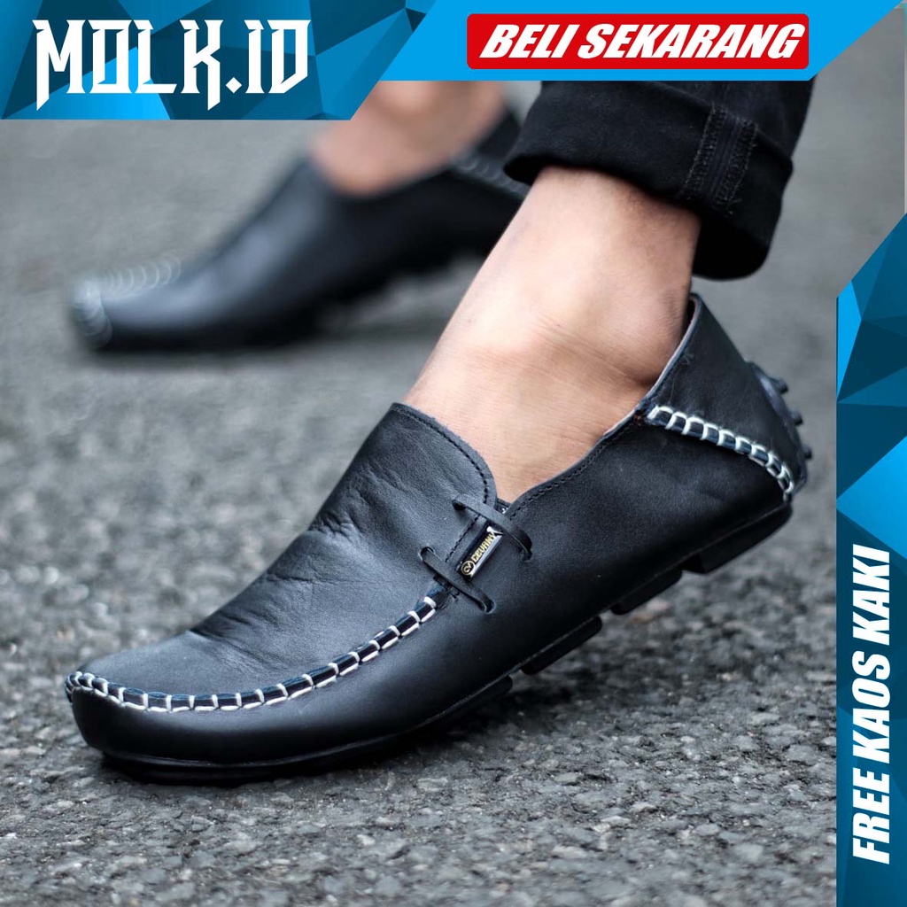 MOLK|Sepatu Formal Kasual Pria Kulit Asli Pantofel Kerja Kantor