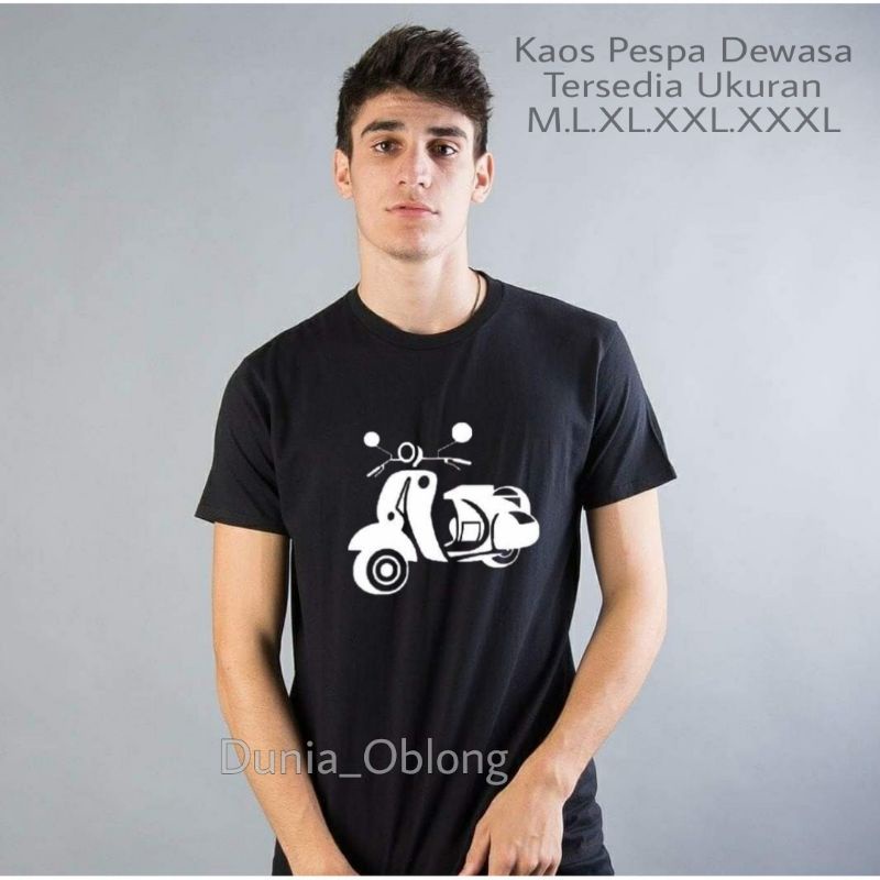 Kaos Atasan Dewasa Vespa Kaos Distro Pria Baju Oblong Atasan Kaos Pespa Lengan Pendek Pakaian Cowok