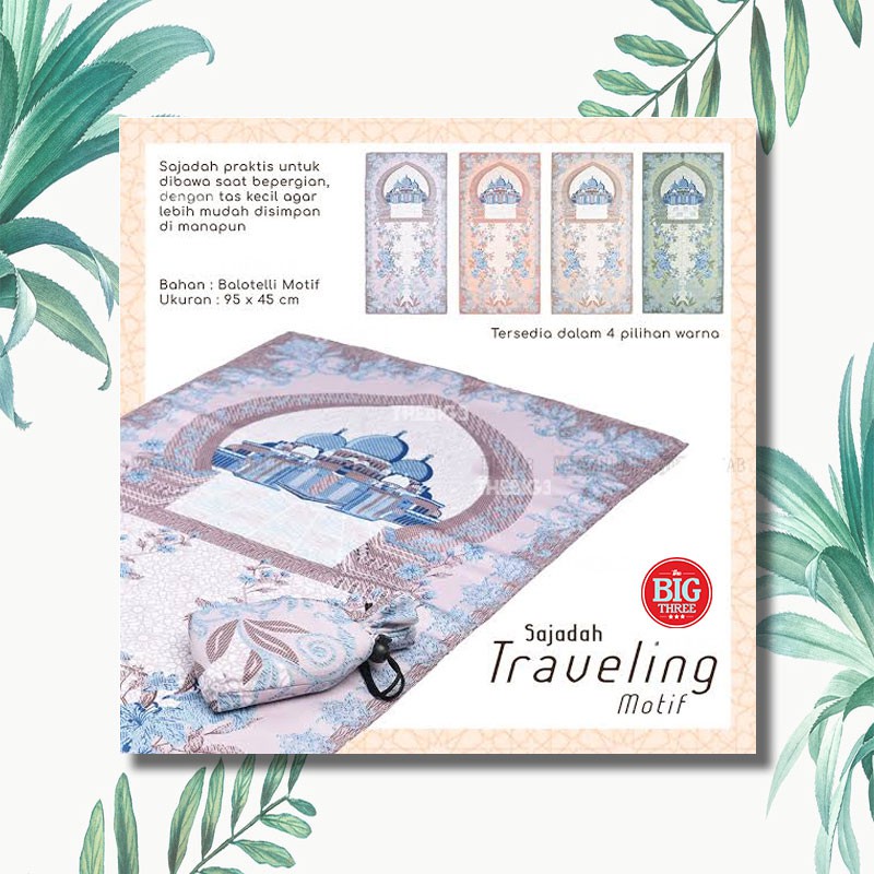 Sajadah Travelling Motif Abu Dhabi Turkey ( 5 Warna Series ) - Sajadah Travel Tas Dompet Serut TBT