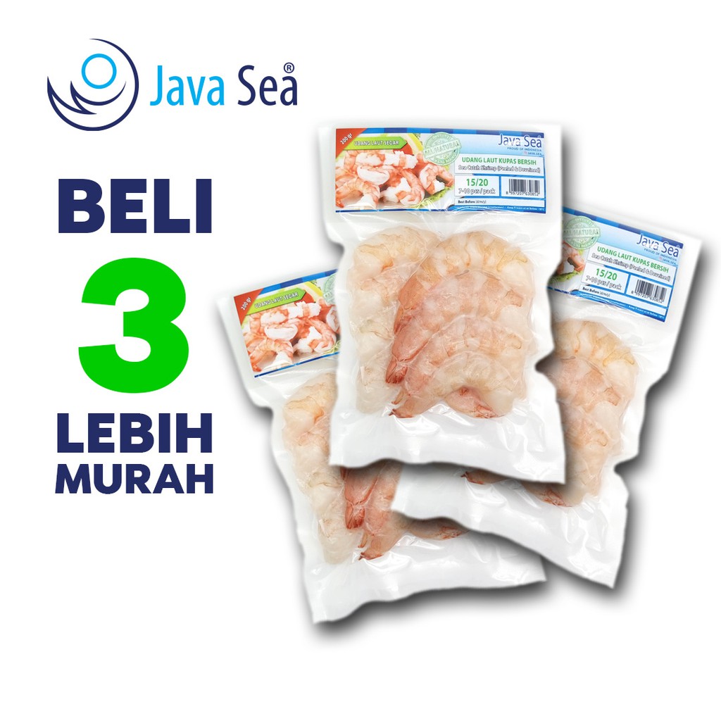 

BELI 3 LEBIH MURAH JAVA SEA Udang Laut Kupas Bersih PD 15/20