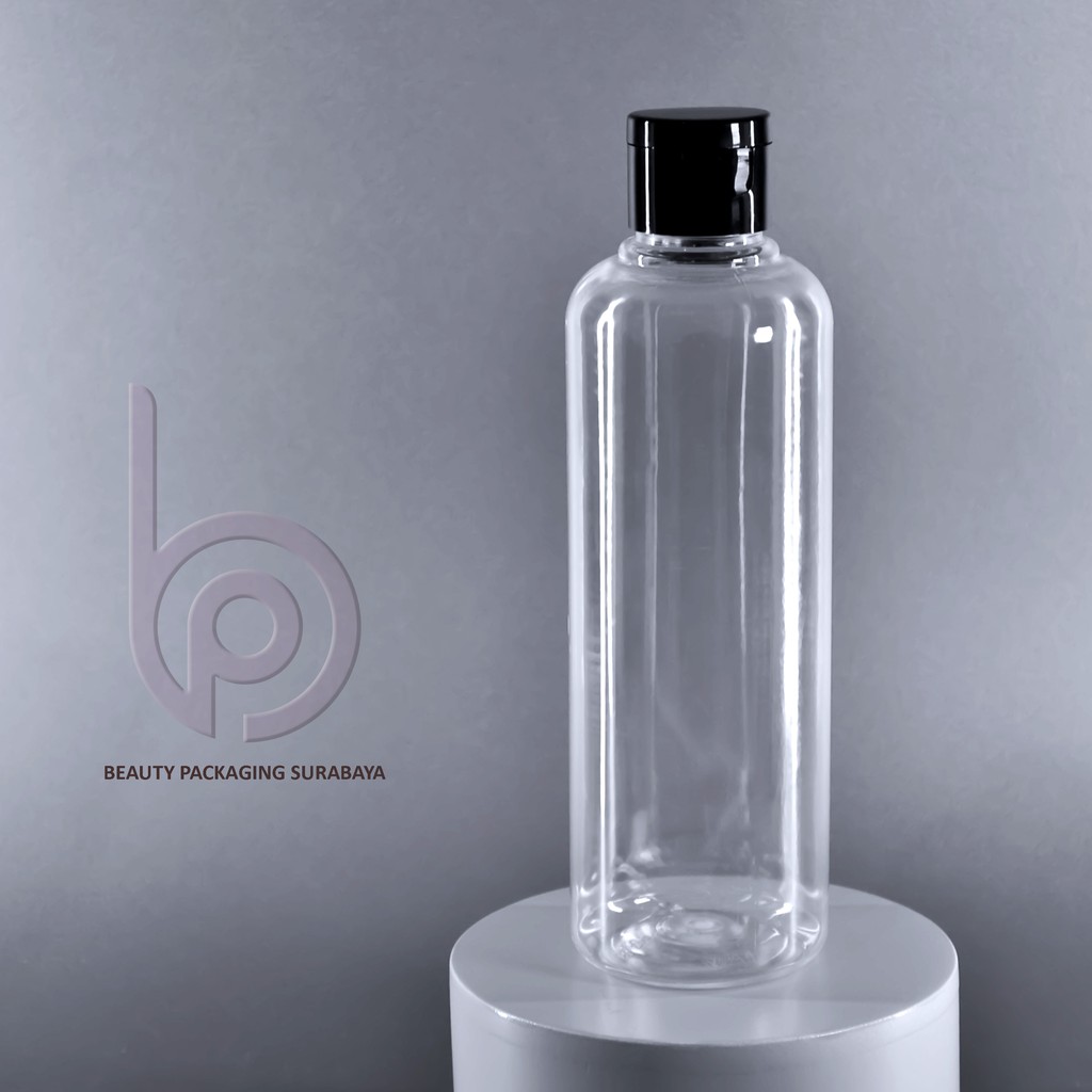 Botol Plastik PET 250ml BR Bening Tutup Fliptop