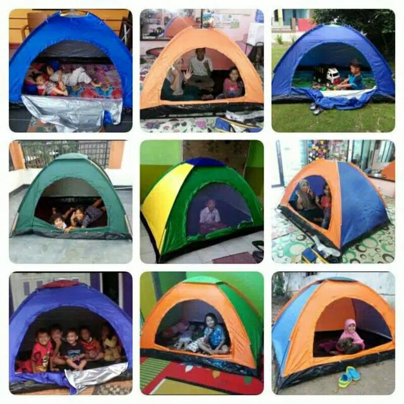 Tenda camping gunung kapasitas 2-3 orang single layer - Tenda outdoor anak dan dewasa
