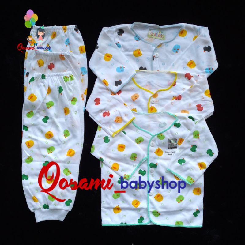 SHANKUSEN 3 pcs  Setelan Panjang Bayi Motif Print SNI