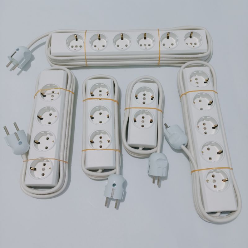 Stopkontak Broco 2-6 lubang + kabel 1-10 meter+Steker