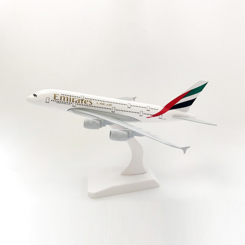 Miniatur Diecast Pesawat Airbus 380 A380 Bahan Metal Dengan Stand Display Untuk Koleksi