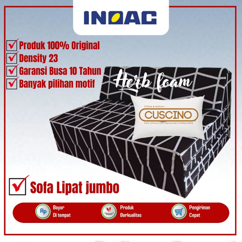 Sofa Lipat Jumbo Asli Inoac EON LG D23 Ukuran 190x120x15 Cm