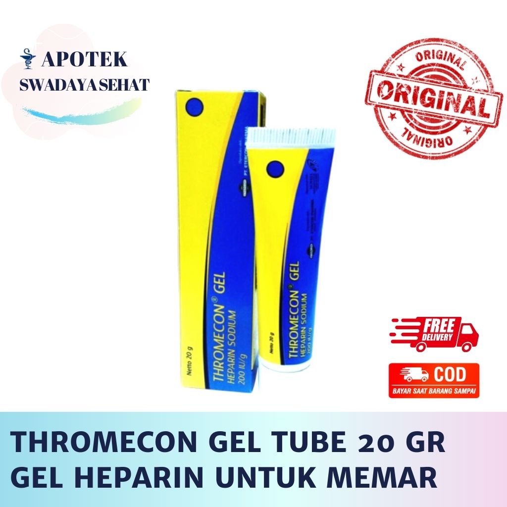 THROMECON GEL 20 GR Tube - Krim Salep Obat Anti Memar Lebam Penyumbatan Pembulu Darah