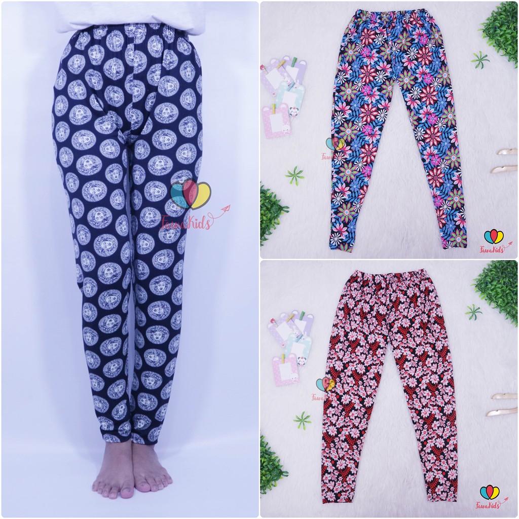 Legging Motif Dewasa fit to M /  Leging Ketat Bahan Adem Fashion Perempuan Celana Panjang Wanita