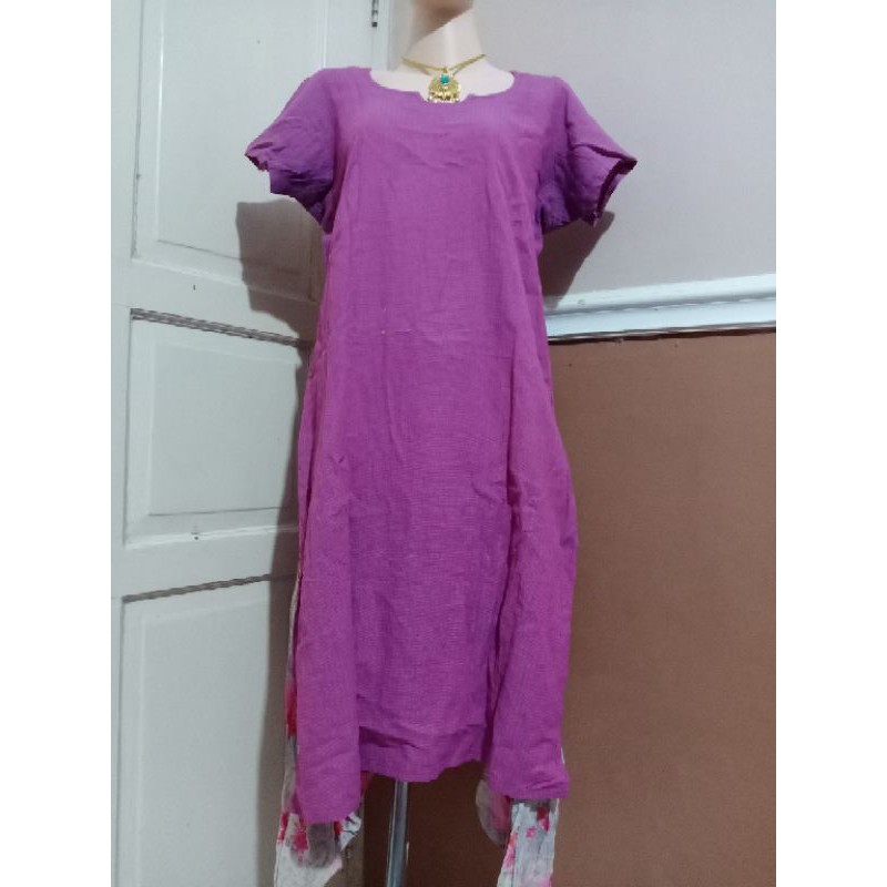 Baju india kurti india ungu simple manis