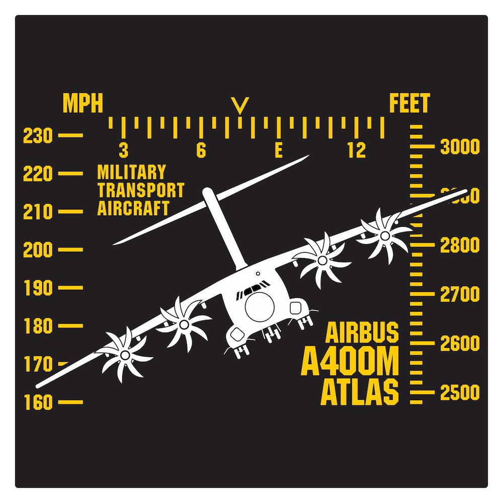 A-400M Airbus Atlas Military Transport Aircraft HUD Cutting Sticker