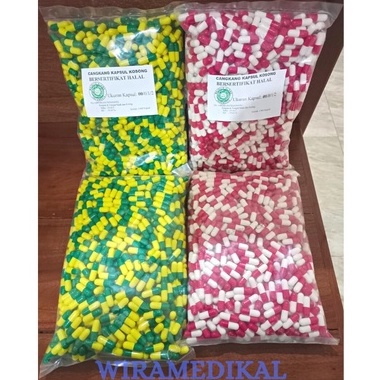 Cangkang Kapsul Kosong Warna Ukuran 00 / Cangkang Kapsul no 00 Warna