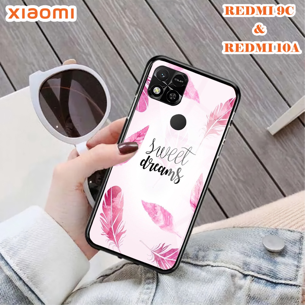 Softcase Glass Kaca REDMI 10A & REDMI 9C - Case Handphone REDMI 10A & REDMI 9C [T44].