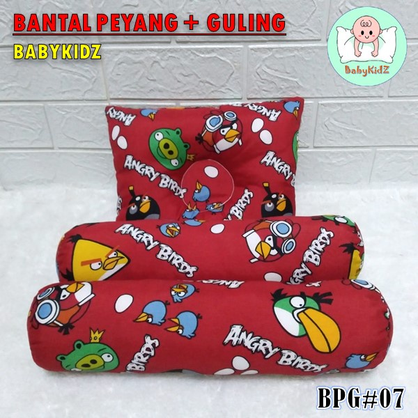 Bantal Peyang Set Guling / Bantal Tidur Bayi Karakter / Bantal Bayi Newborn