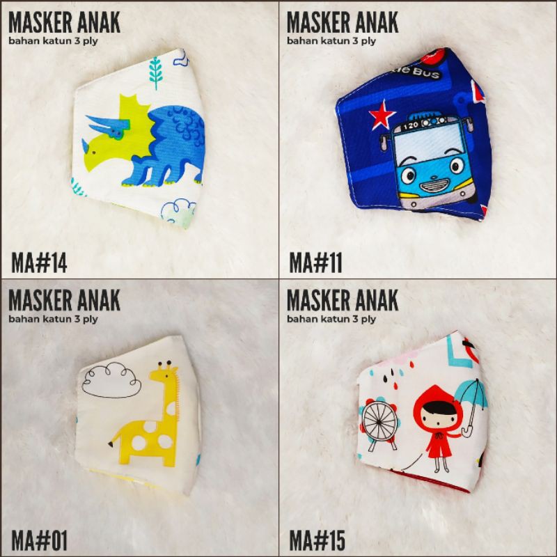 Masker Anak / Masker 3lapis / Masker motif / Motip random Boy or Girls