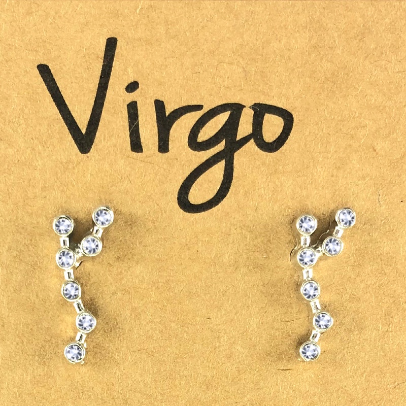 Anting Tusuk Bentuk Botol Minum Motif Zodiak Taurus Warna Goldsilver Untuk Wanita