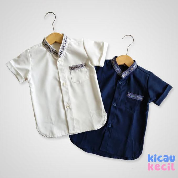 promo kicau kecil khalil koko  baju koko anak laki laki - 1 tahun, putih terbaru