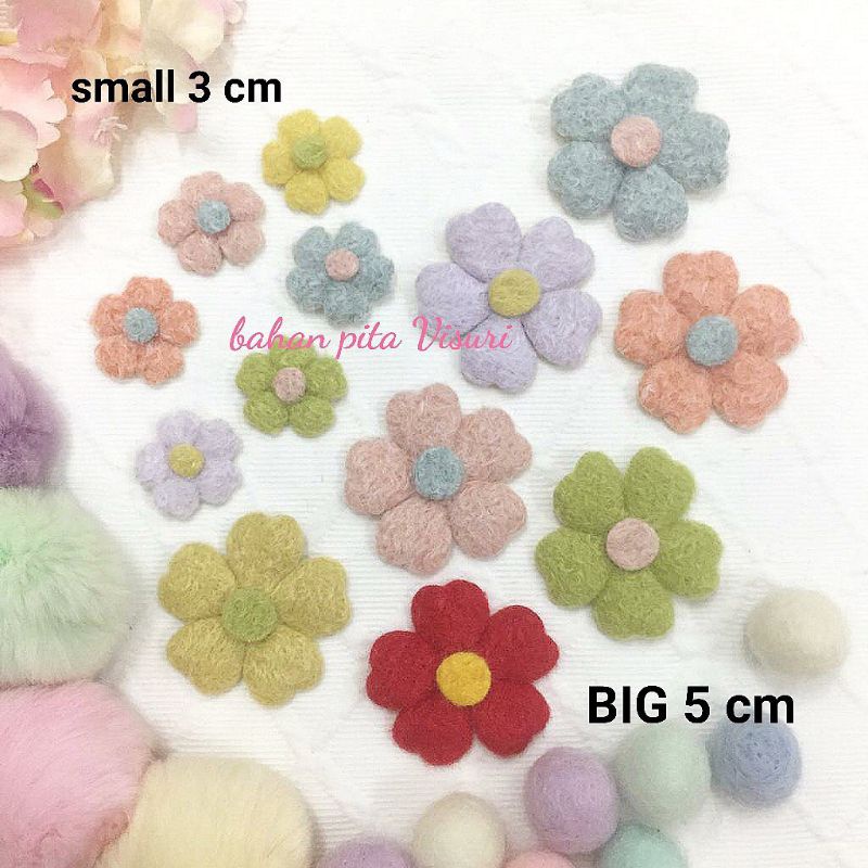 Bunga Felt Plong Loving Big 5 cm