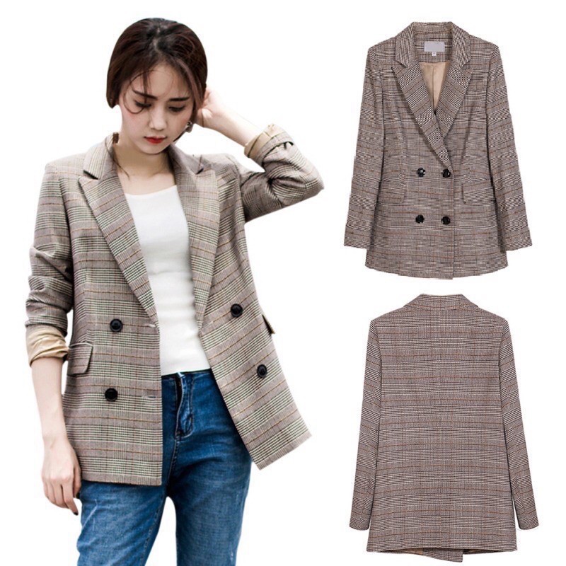 BLAZER IMPORT TEBAL WANITA KOREA ORIGINAL LAPIS FURRING S-2XL