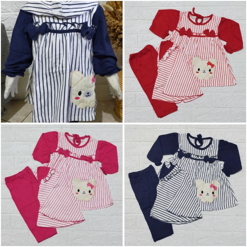 Baju Muslim Bayi usia 6 9 12 18 24 bulan Gamis Kaos