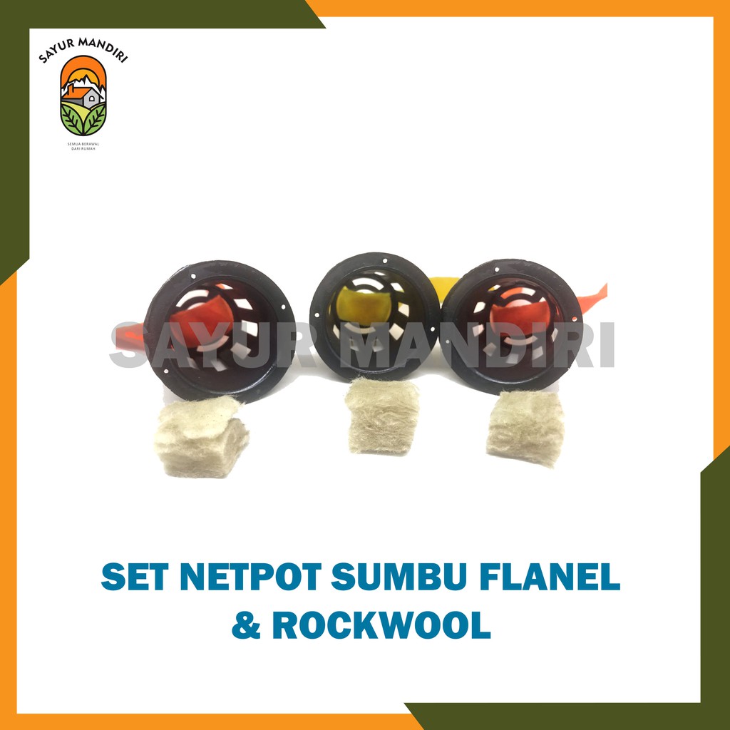 Set Netpot, Sumbu Flanel dan Rockwool