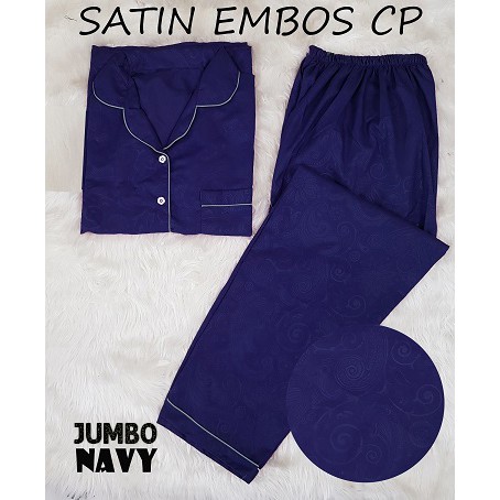 HipNop SATIN CP EMBOS JUMBO BAJU TIDUR WANITA CELANA PANJANG PIYAMA CEWE CEWEK SLEEPWEAR MAROON-7